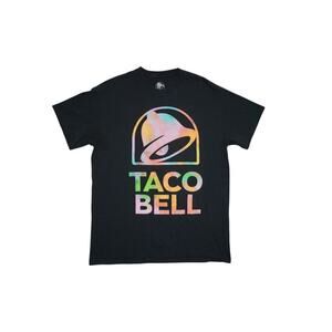 Taco Bell Logo Graphic T-Shirt – Rainbow Pastel Print – Size M – Ripple Junction